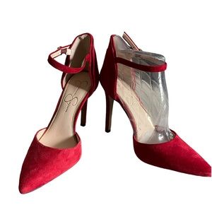 Jessica Simpson Red Ankle Strap Heels